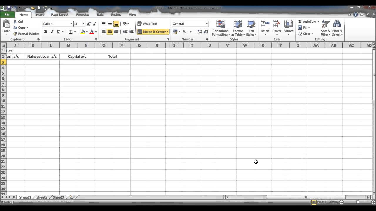 using excel for accounting